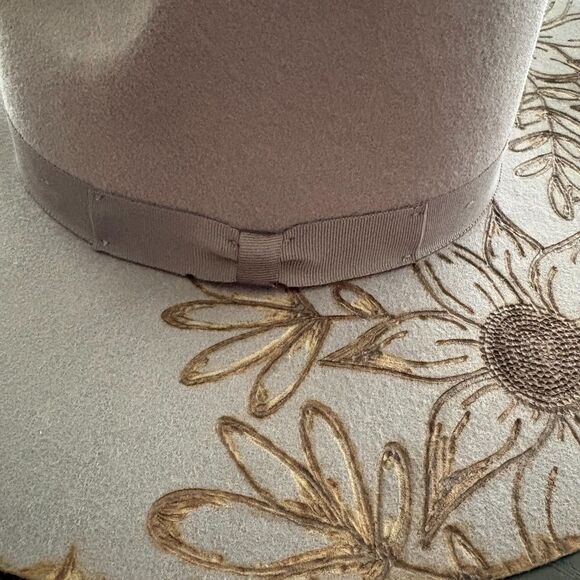 Shyanne Women’s Gray Western Hat Hand Painted Floral Sunflower Boho O/S - Picture 7 of 8